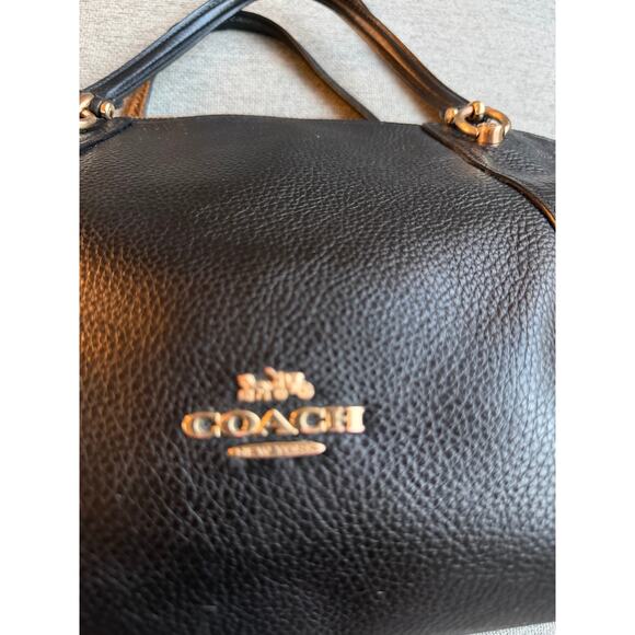 COACH Casey Satchel Leather Black 2Way Shoulder Bag - Picture 6 of 16